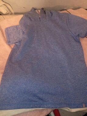 Boston Traders Heathered Blue Short Sleeve Hooded Pullover